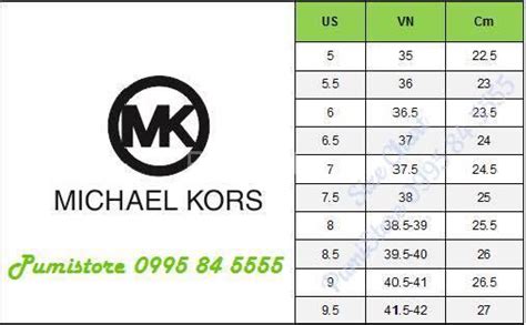 michael kors shoe size in cm